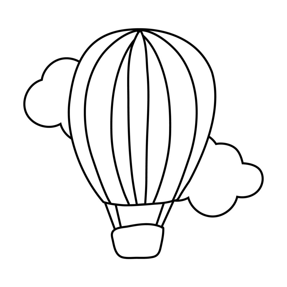 icono de estilo de línea de vuelo caliente de aire de globo vector