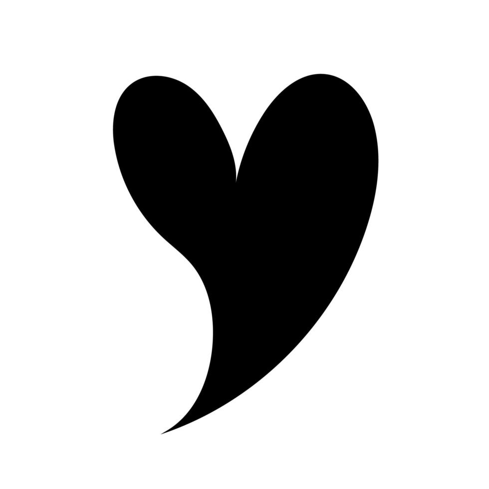 heart love figure work art silhouette style icon vector