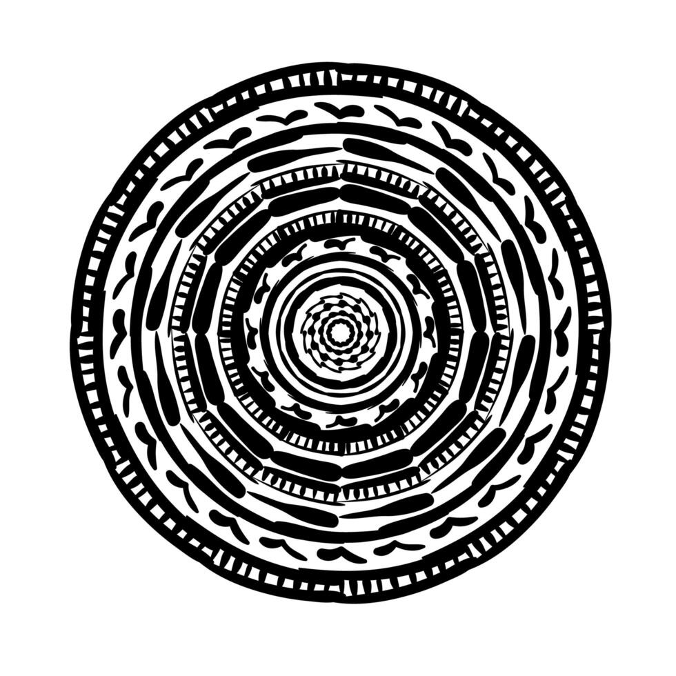 circular mandala floral silhouette style icon vector