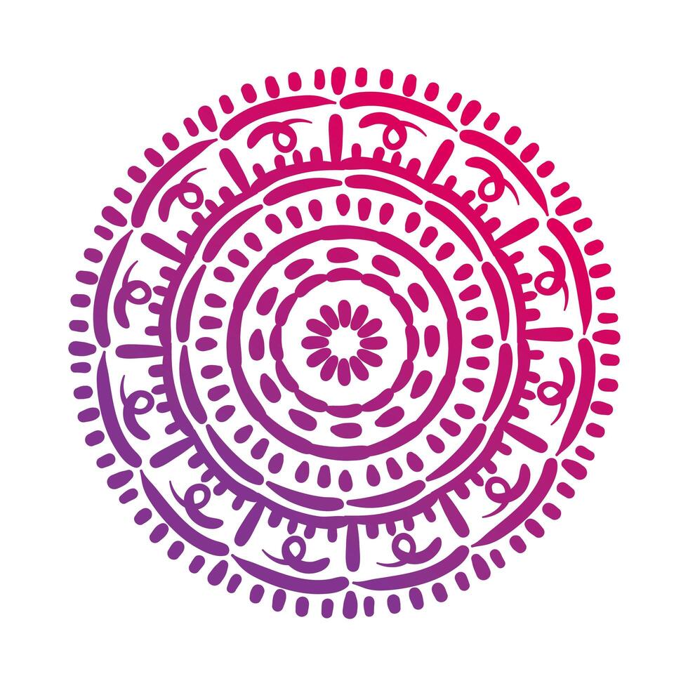 pink circular mandala floral silhouette style icon vector
