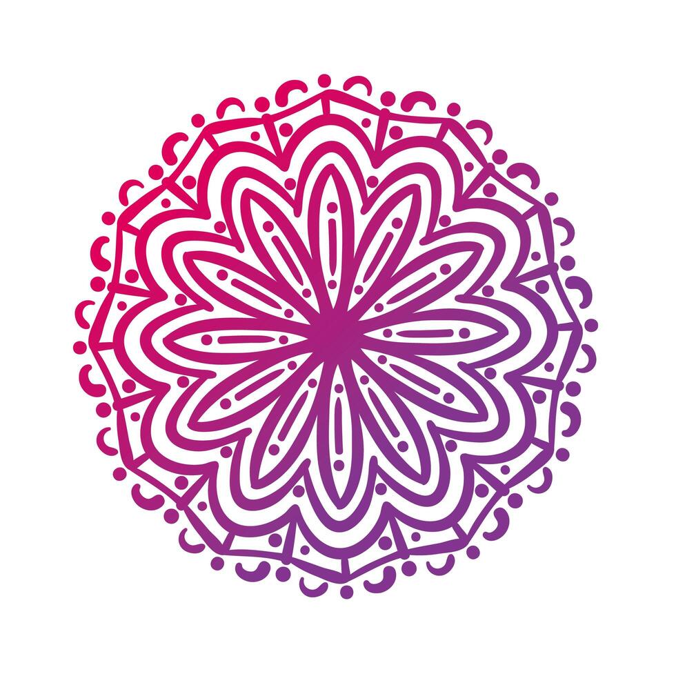 pink circular mandala floral silhouette style icon vector