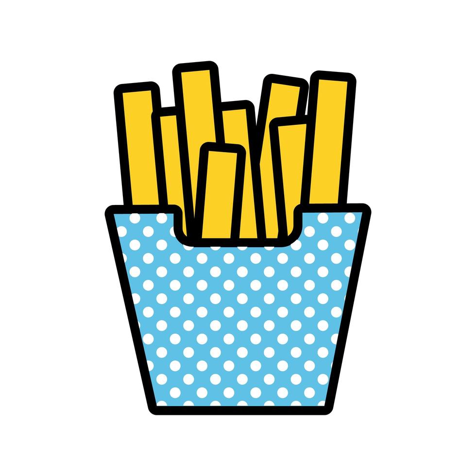 french fries pop art flat style vector