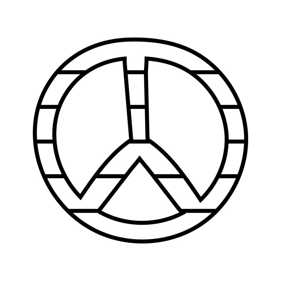 peace and love symbol line style icon vector