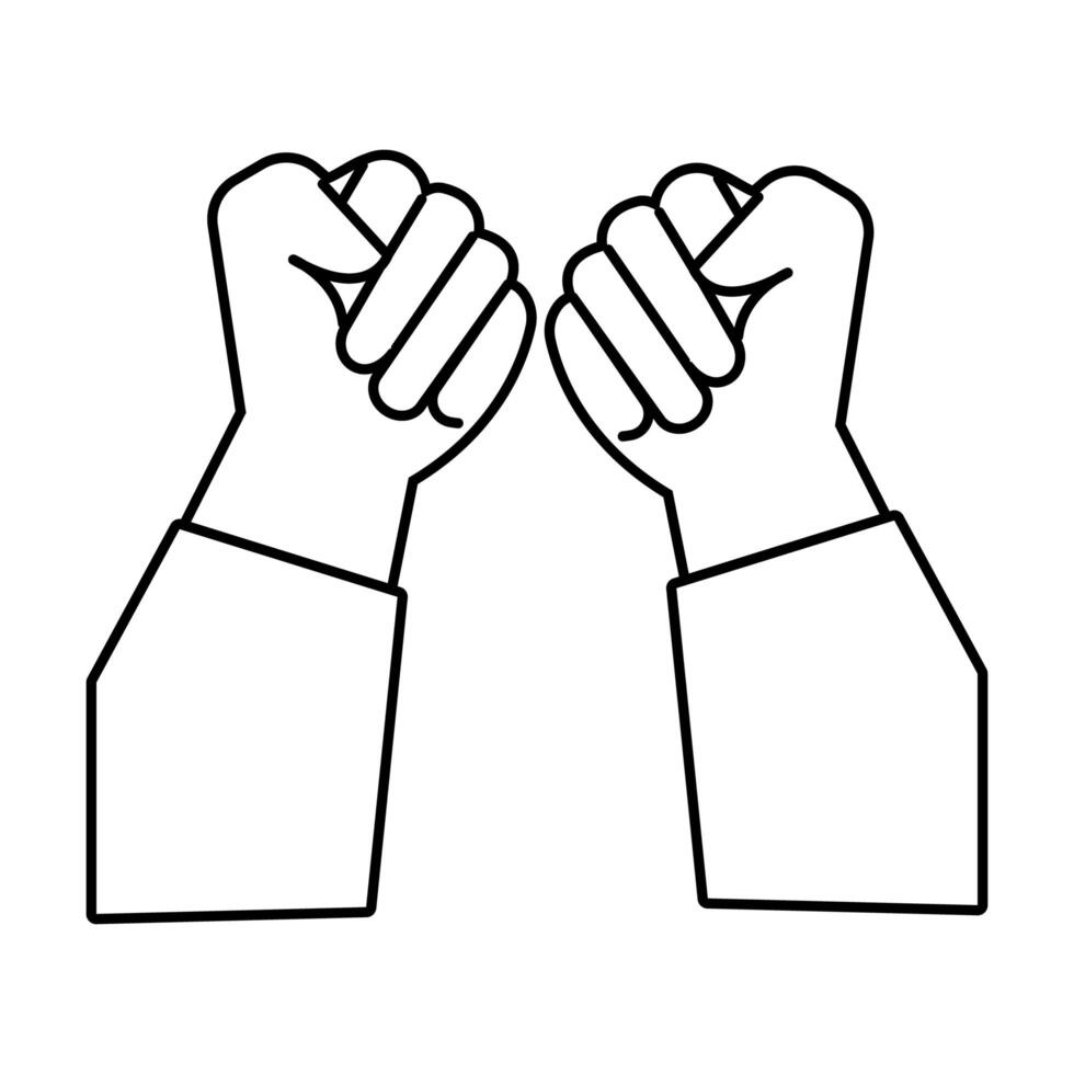 hands fists protests line style icon vector