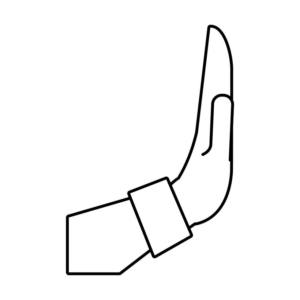 icono de estilo de línea de protesta de parada humana de mano vector