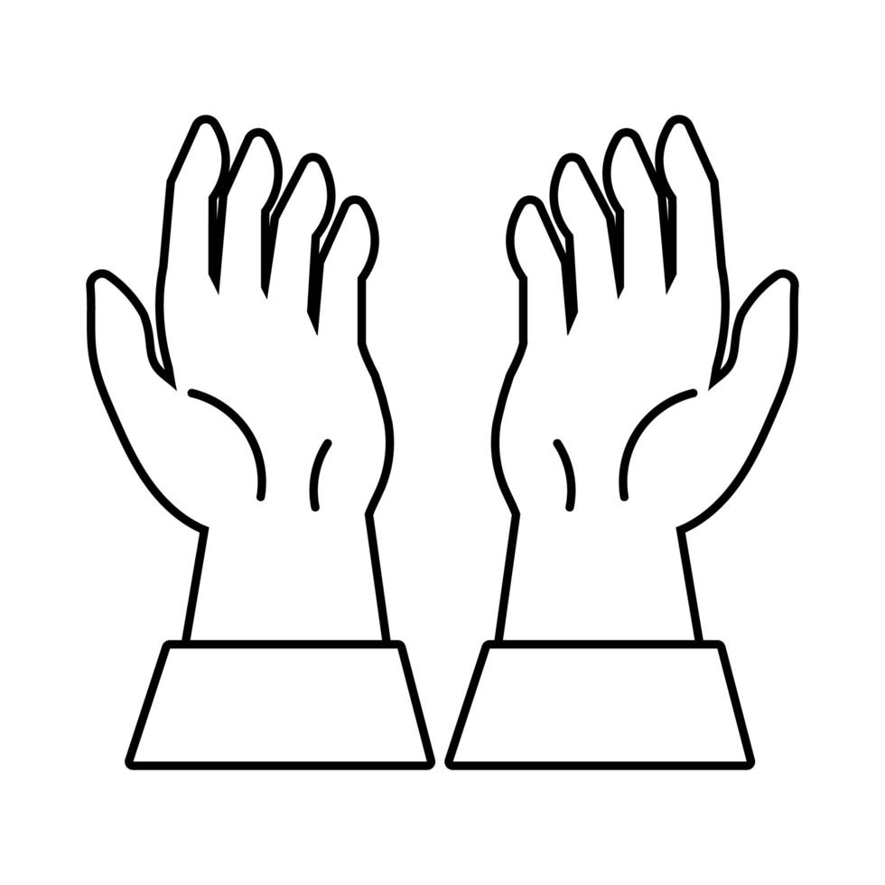 hands human up protesting line style icon vector