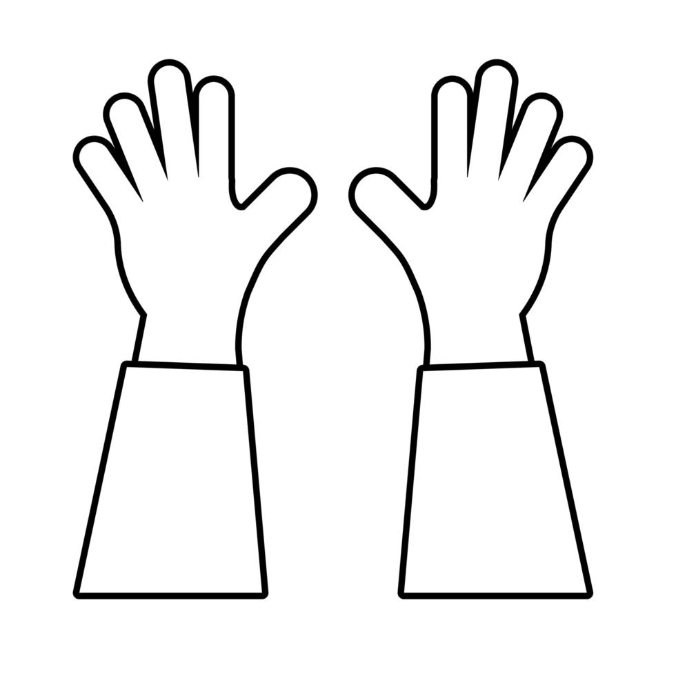 hands human up protesting line style icon vector