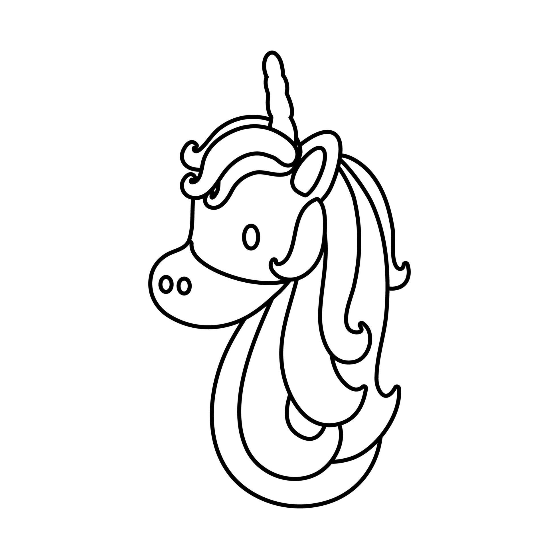 cute unicorn head line style icon 2603070 Vector Art at Vecteezy
