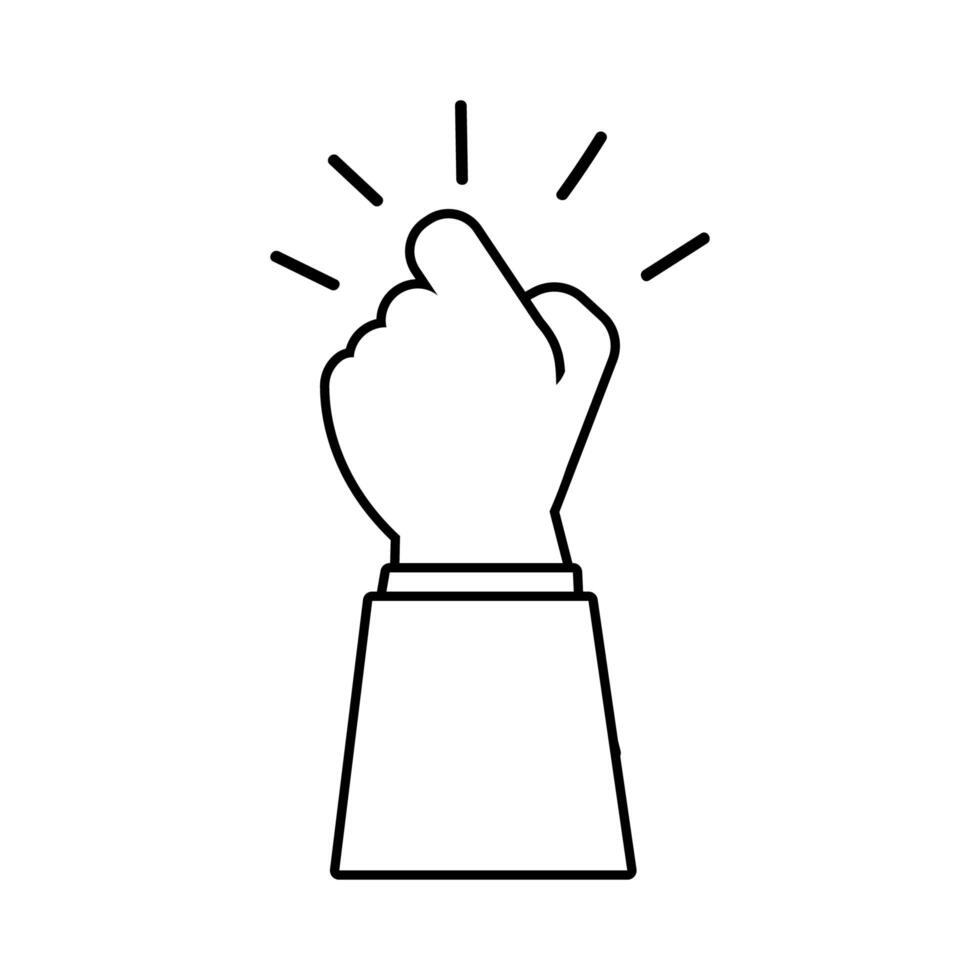 hand fist protest line style icon vector