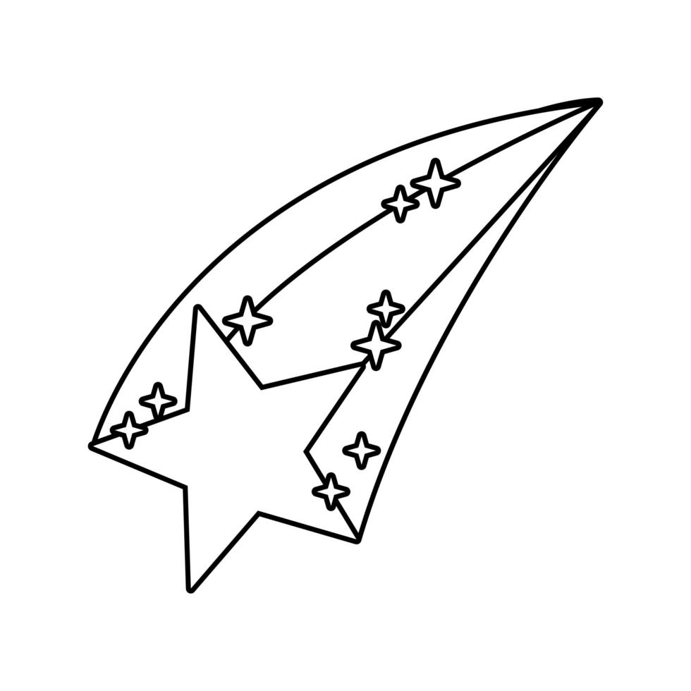 shooting star line style icon vector