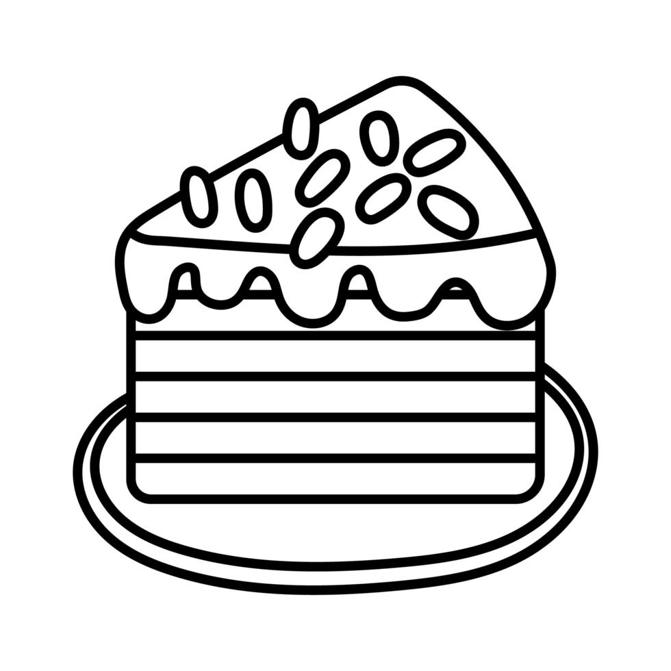 icono de estilo de línea de pastel dulce vector