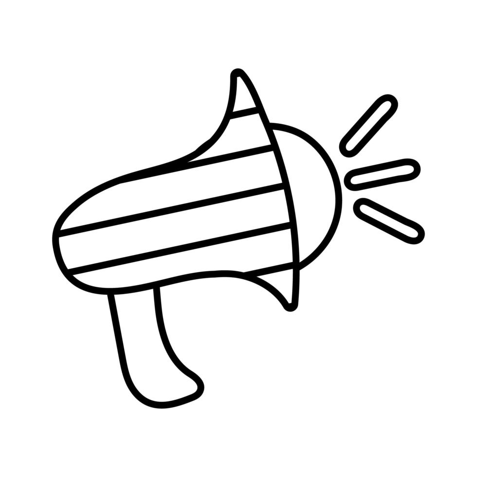 megaphone audio line style icon vector