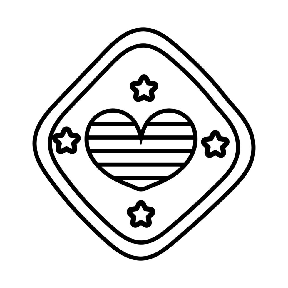 amor de corazón con rayas en el icono de estilo de línea de señal de tráfico vector