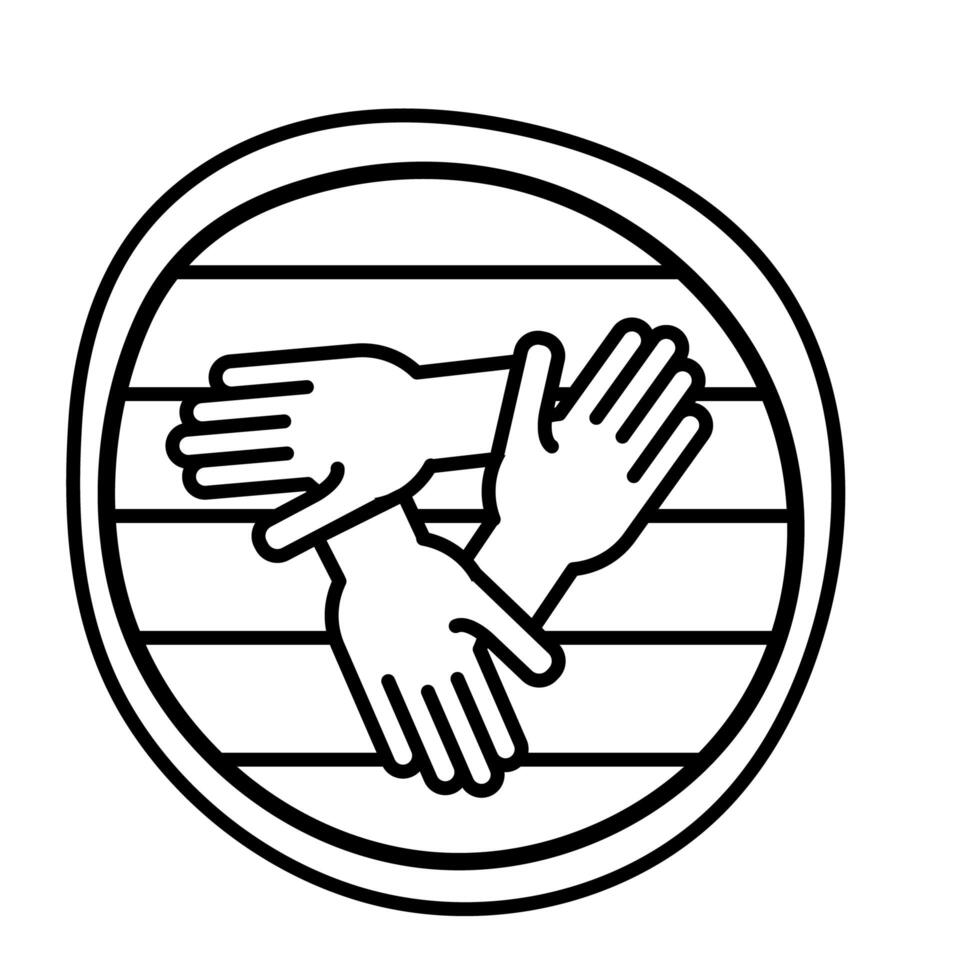 hands teamwork line style icon vector