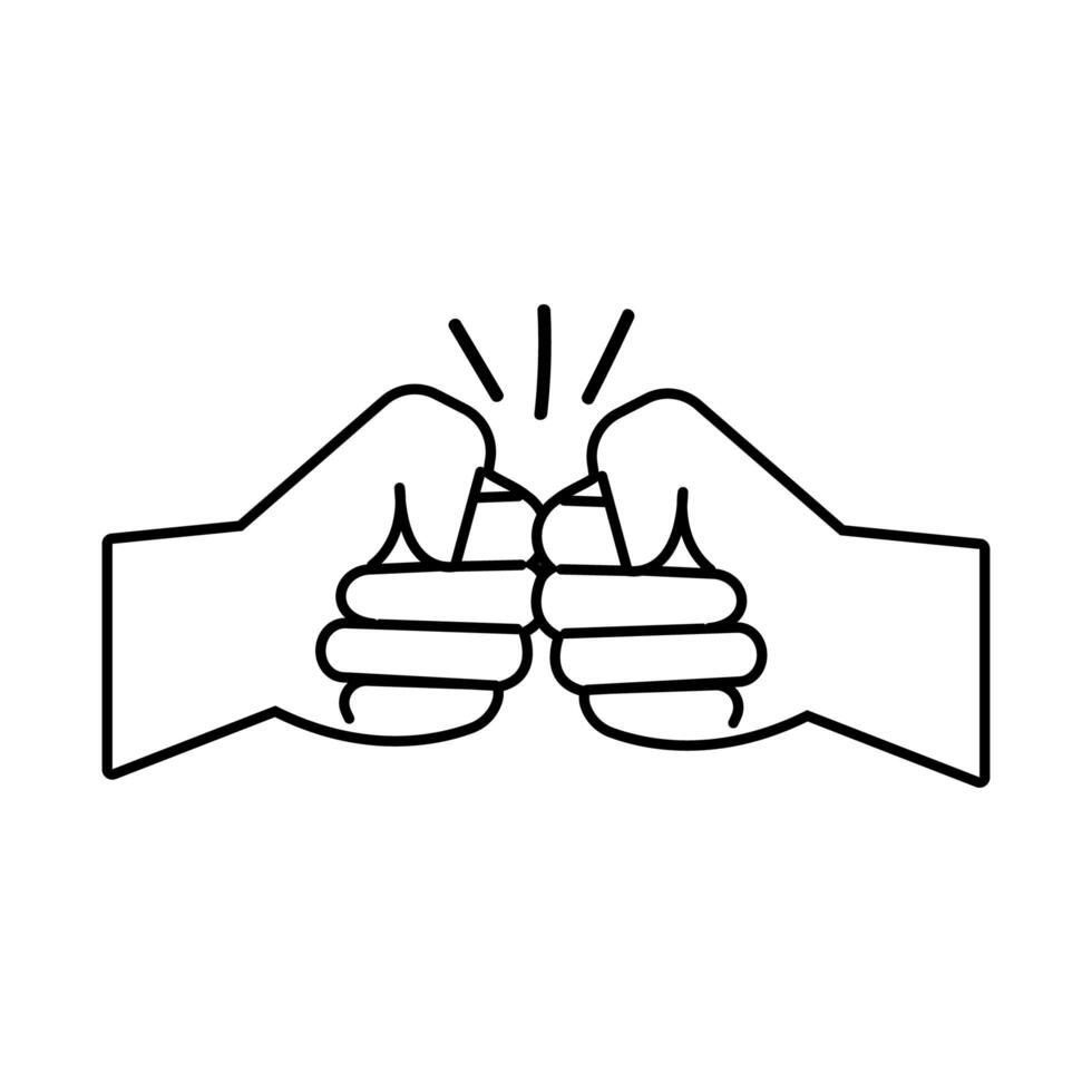 hands fists protests line style icon vector