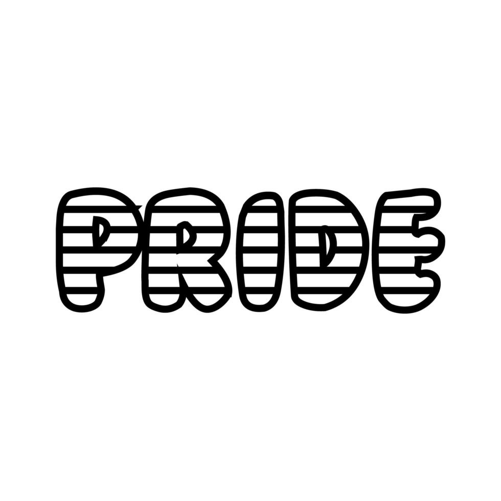 pride word with lgbtiq flag line style icon vector