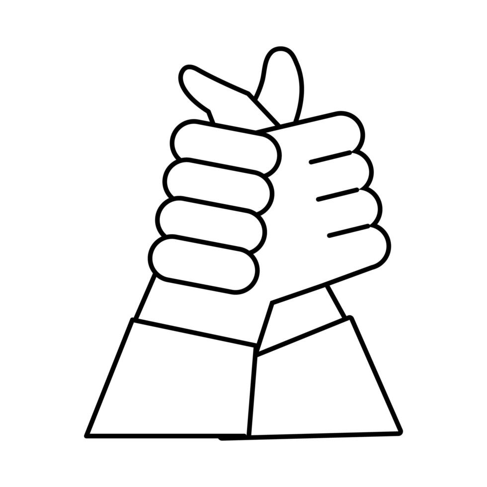 handshake humans line style icon vector