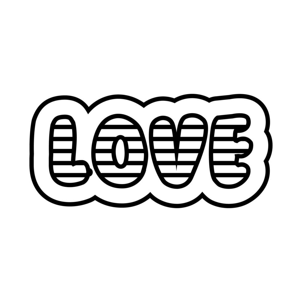 love word with lgbtiq flag line style icon vector