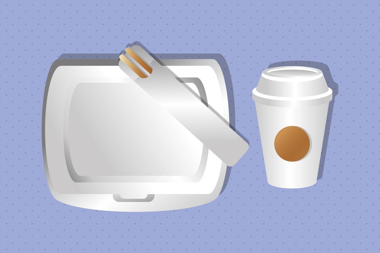mockup paper food box and cup packaging gradient style vector