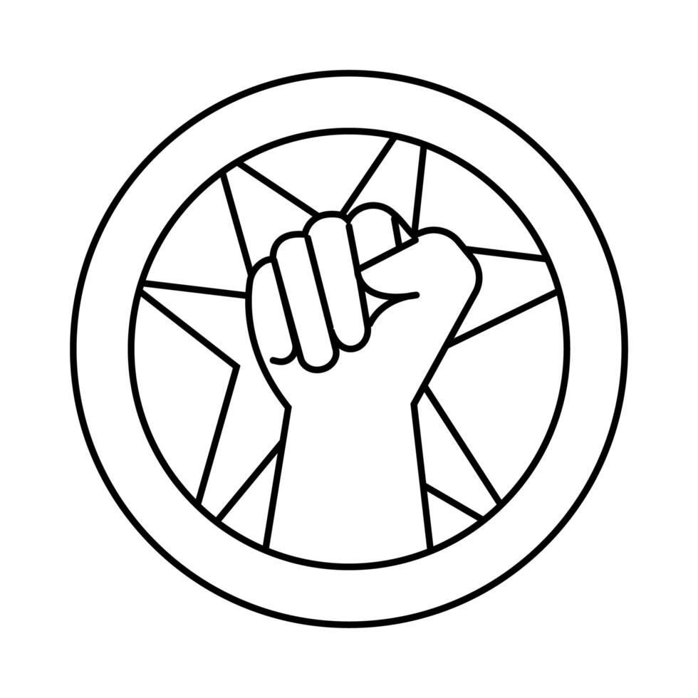 hand fist protest with splash line style icon vector