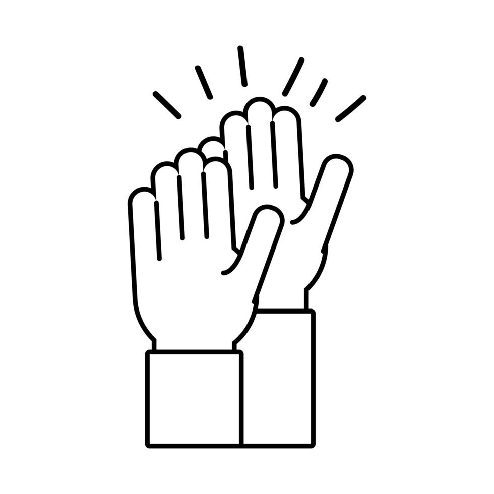 hands clapping line style icon vector