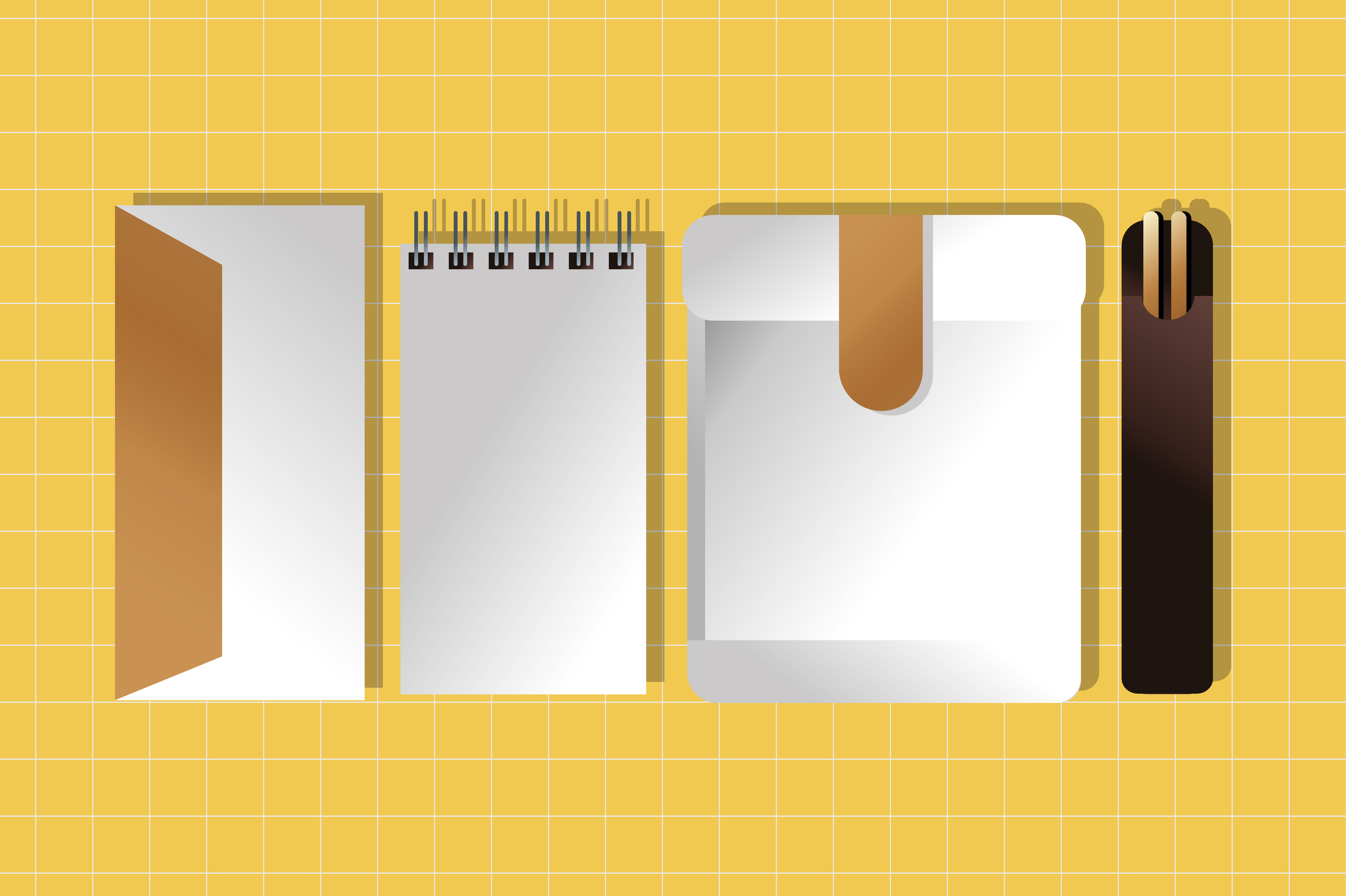 Download Mockup Paper Notebook With Envelope And Chopstick Gradient Style 2603231 Vector Art At Vecteezy