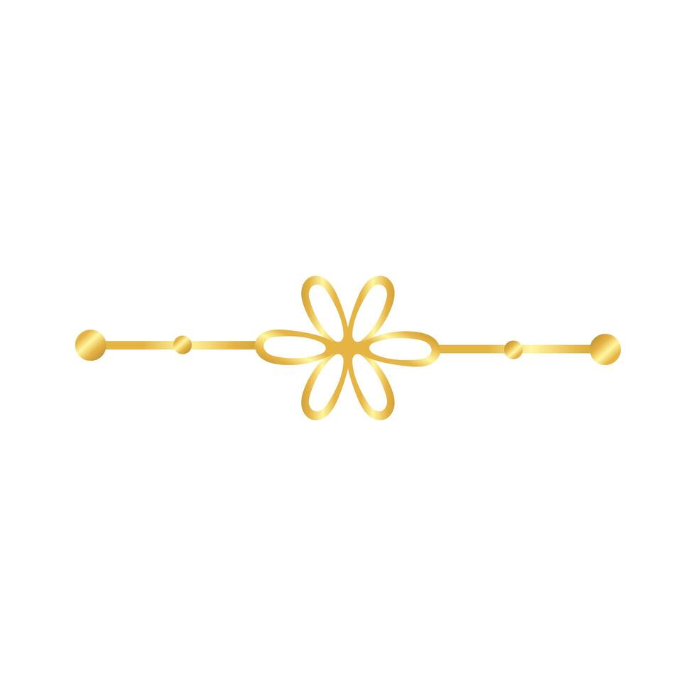 elegant border frame with flower decoration golden gradient style icon vector