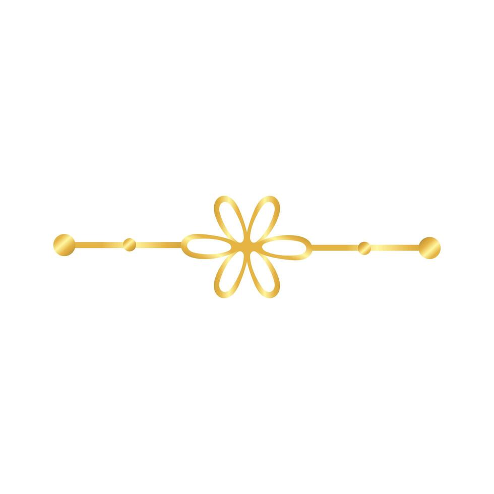 elegant border frame with flower decoration golden gradient style icon vector