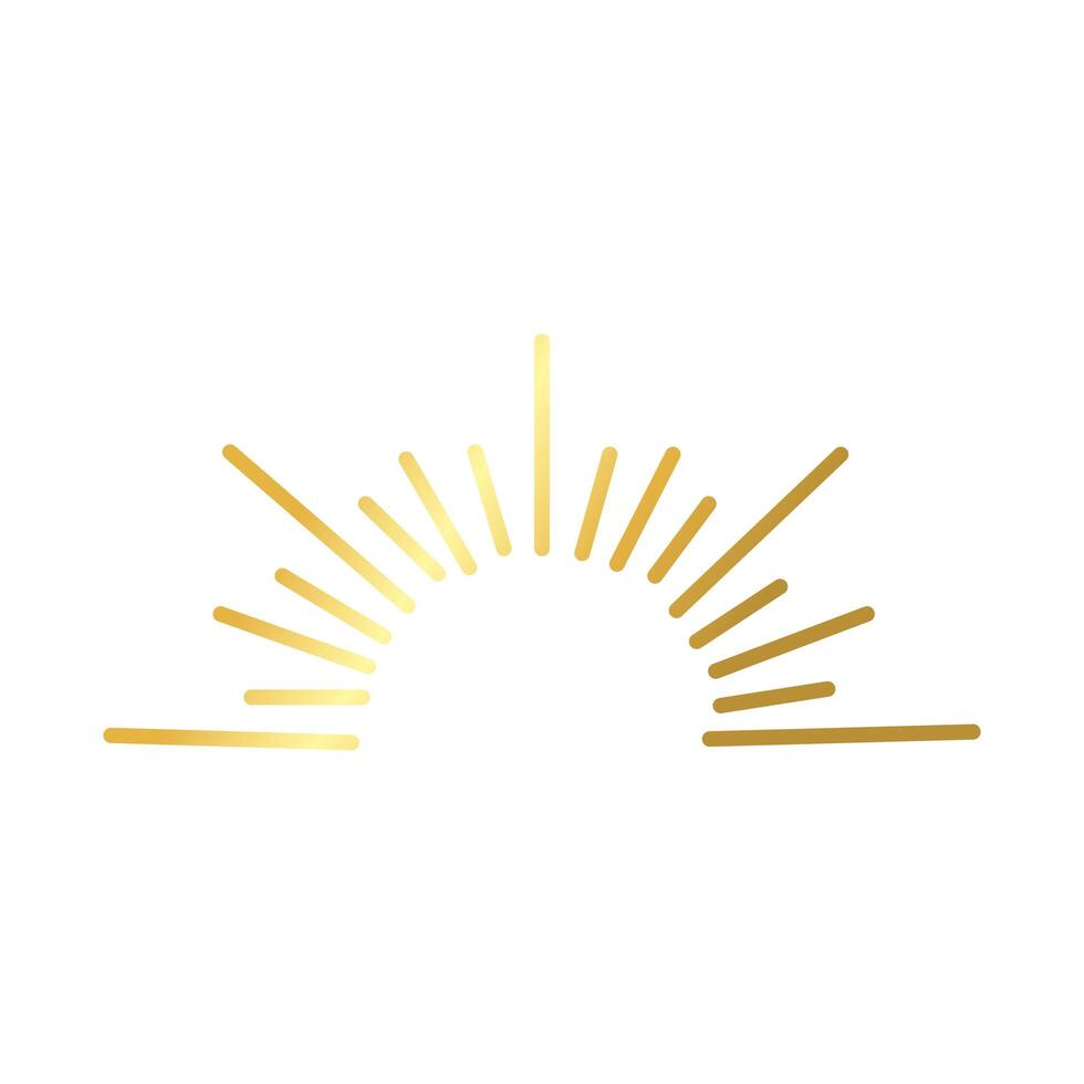 icono de estilo degradado dorado de decoración de marco sunburst vector