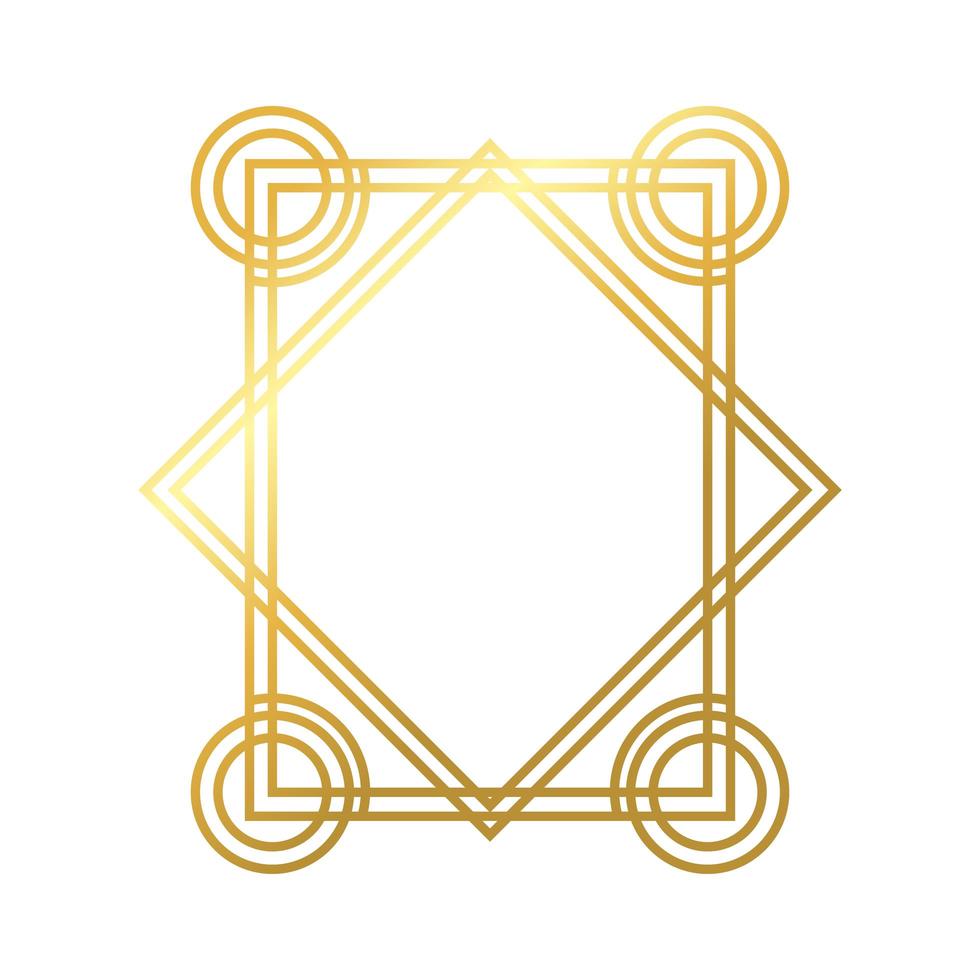 icono de estilo degradado dorado de decoración de marco de borde geométrico vector