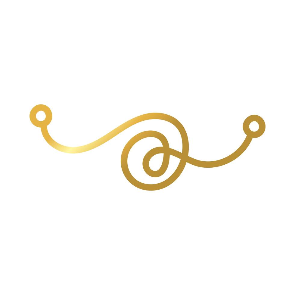 elegant border frame calligraphic decoration golden gradient style icon vector