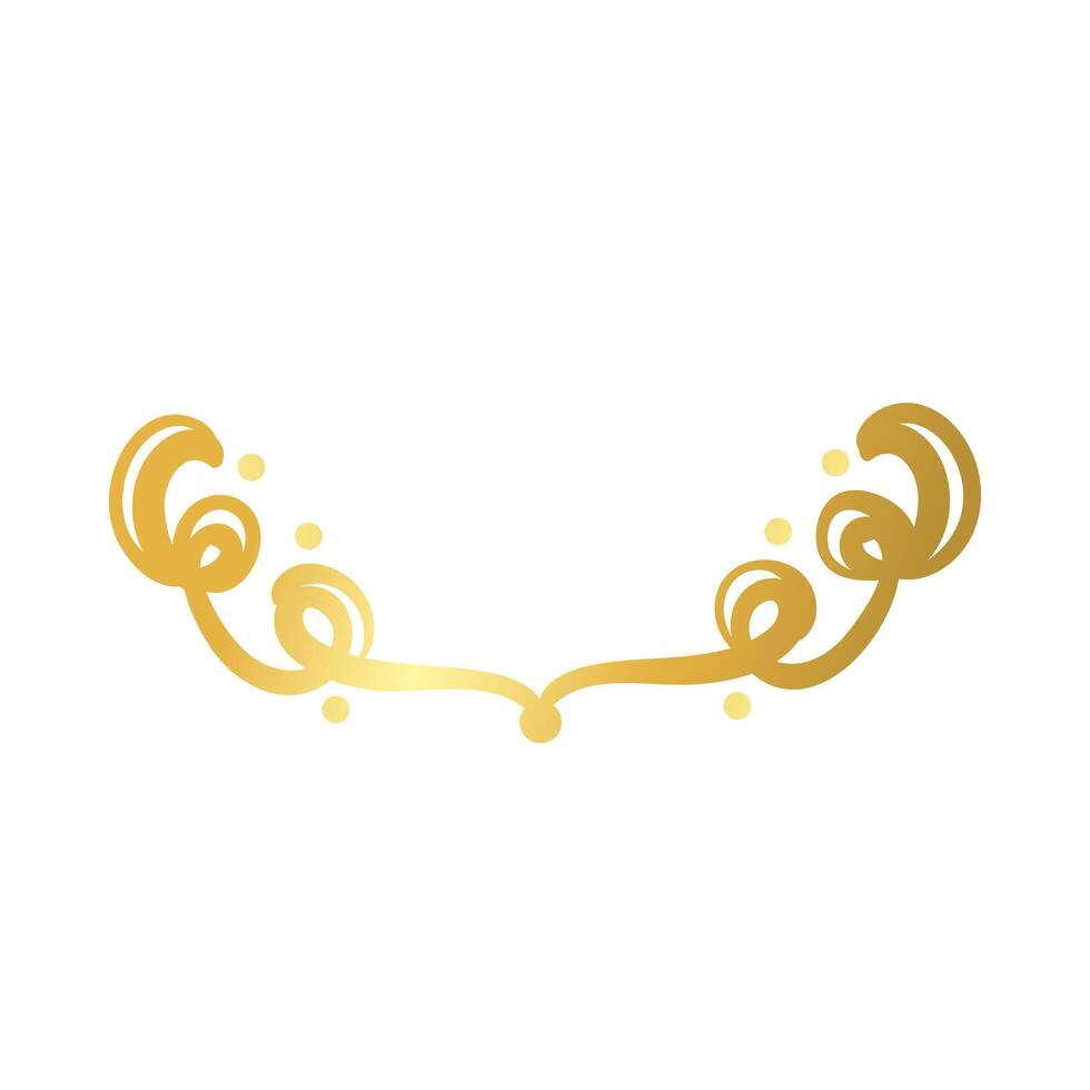 elegant border frame decoration golden gradient style icon vector