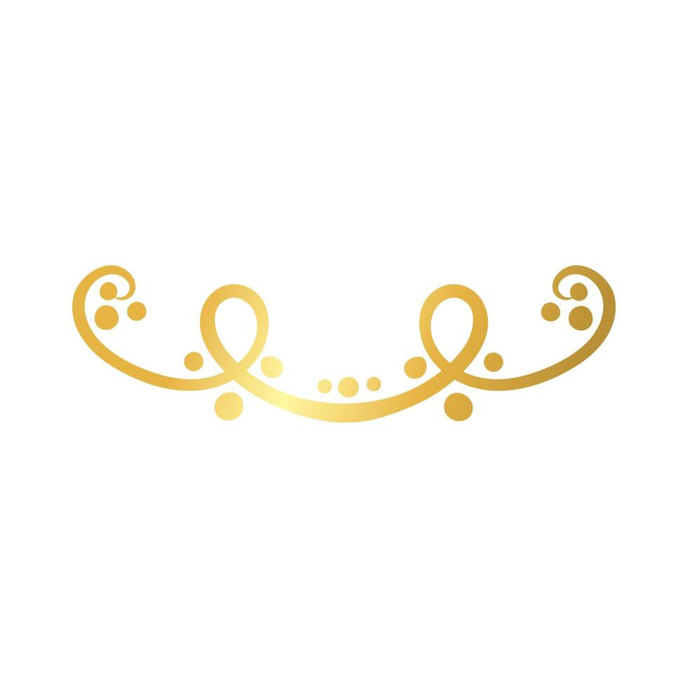 elegant border frame with leafs decoration golden gradient style icon vector