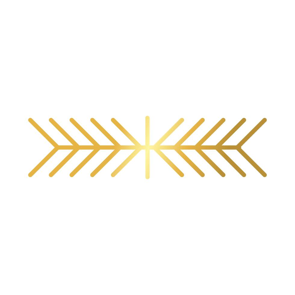 elegant border frame decoration golden gradient style icon vector