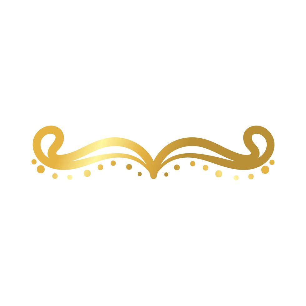 elegant border frame with leafs decoration golden gradient style icon vector