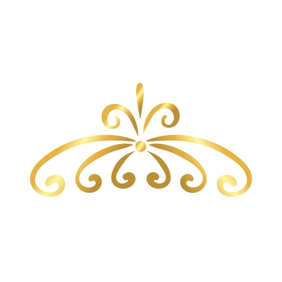 elegant victorian frame decoration golden gradient style icon vector