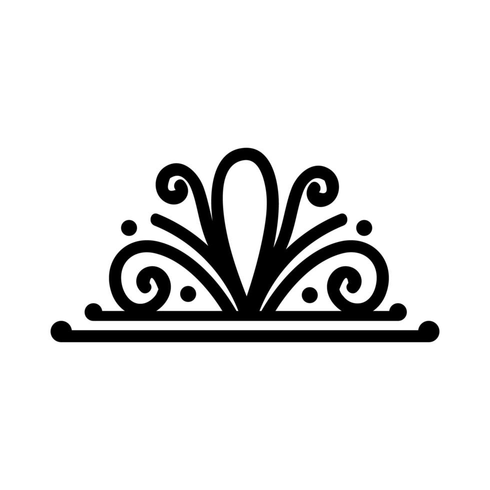 elegant victorian frame decoration silhouette style icon vector