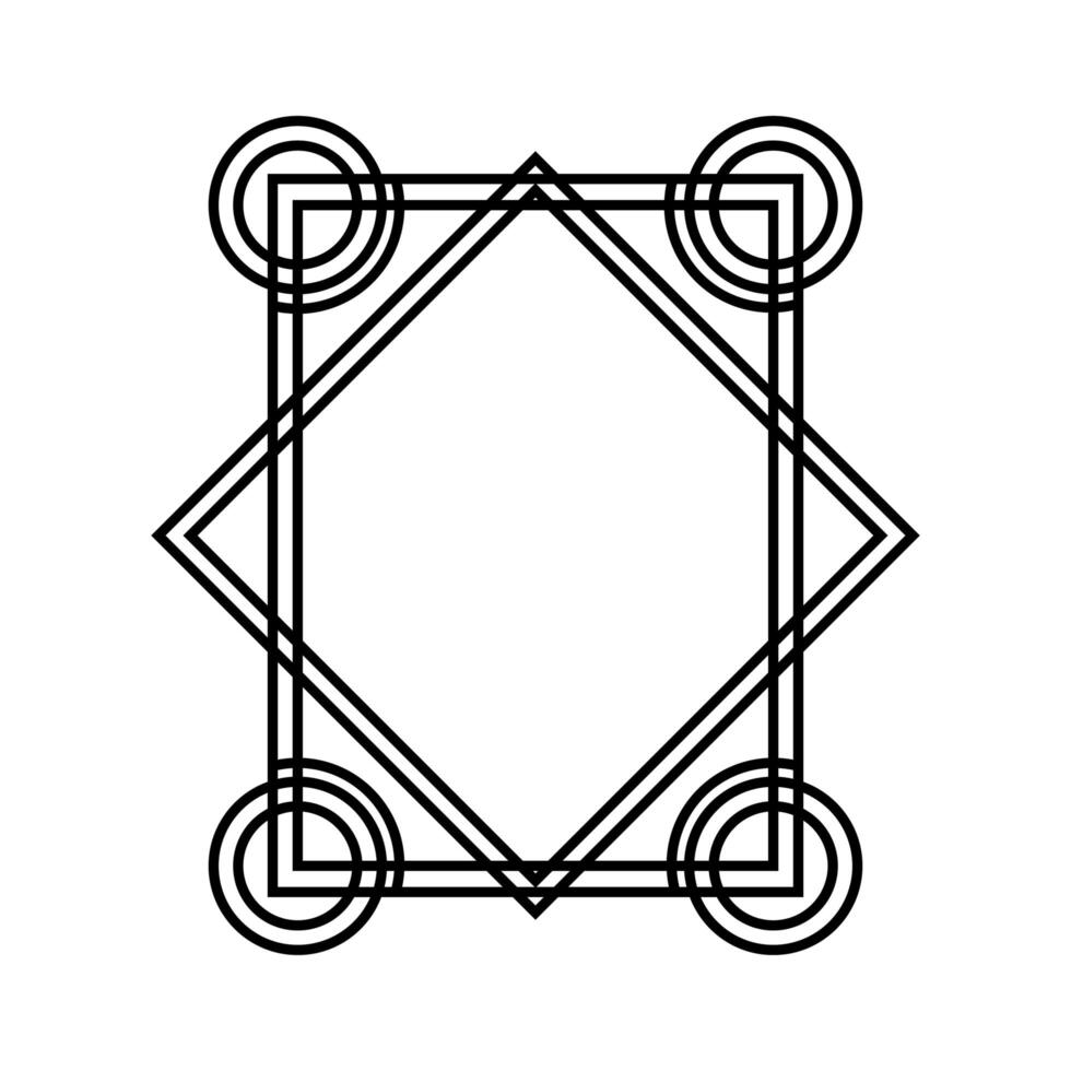 geometric border frame decoration silhouette style icon vector
