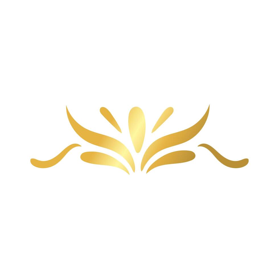 elegant border frame decoration golden gradient style icon vector