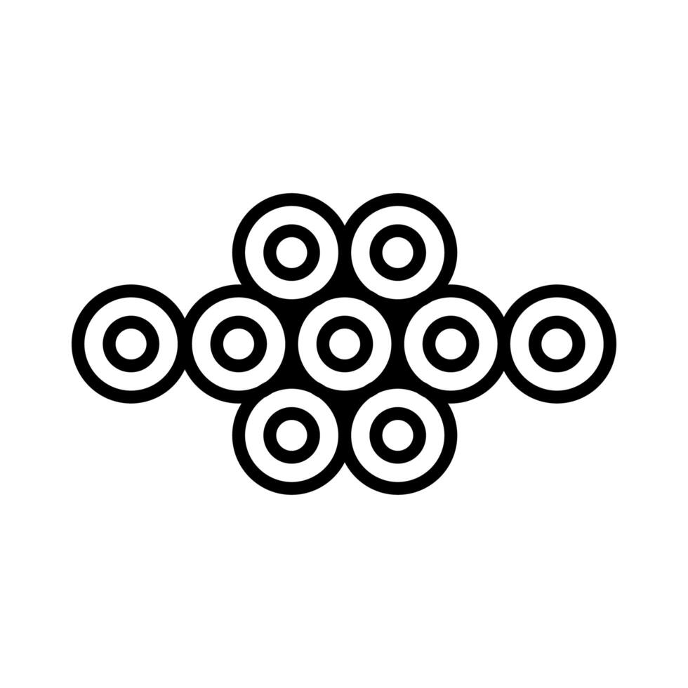 elegant border frame with circles decoration silhouette style icon vector