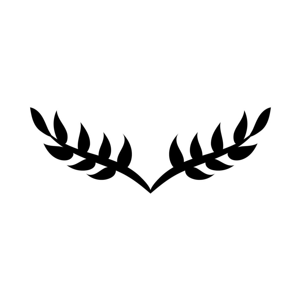 elegant border frame with leafs decoration silhouette style icon vector