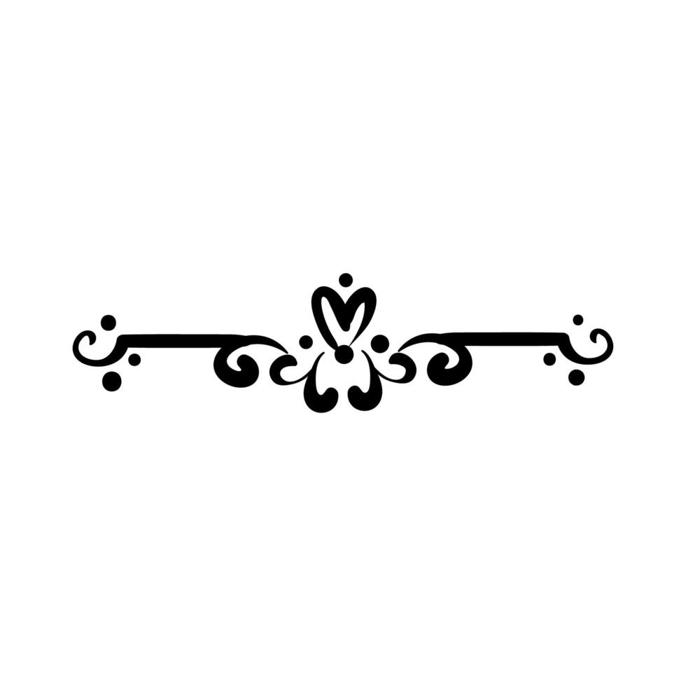 elegant border frame with flowers and leafs decoration silhouette style icon vector