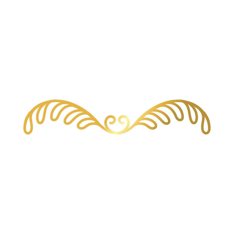 elegant border frame with leafs decoration golden gradient style icon vector