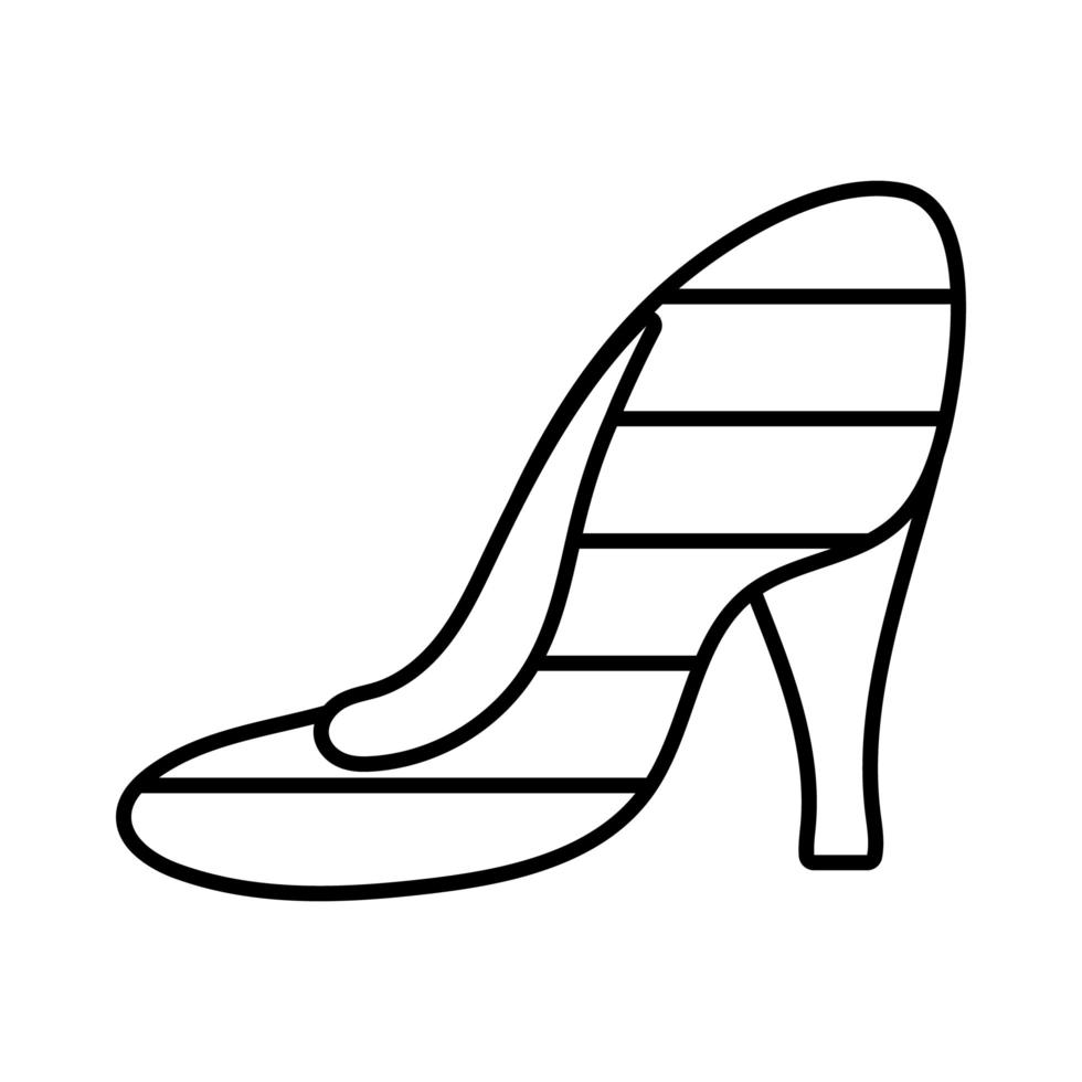 icono de estilo de línea de tacón de zapato vector