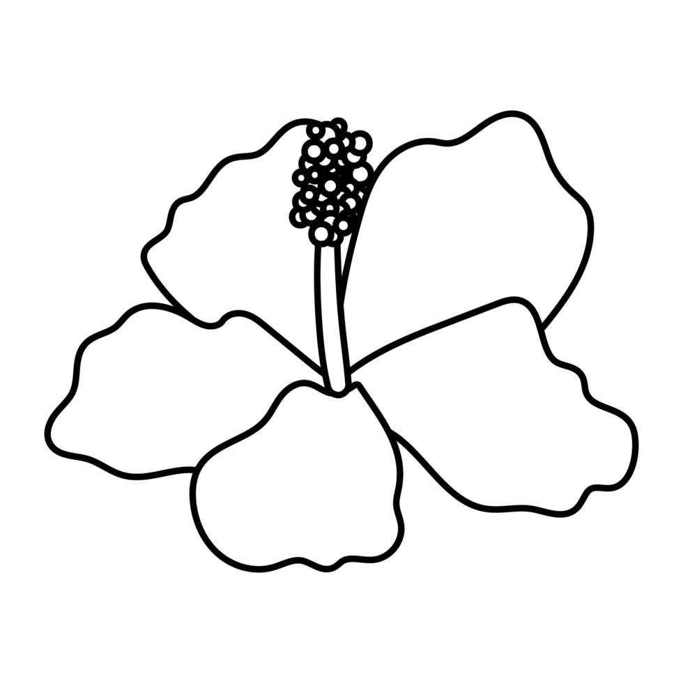 hermoso icono de estilo de línea de jardín de flores vector