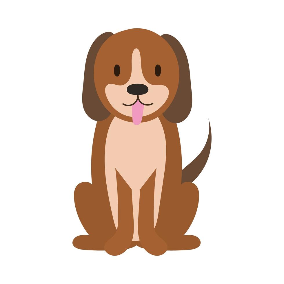 lindo perro mascota mano dibujar icono de estilo vector