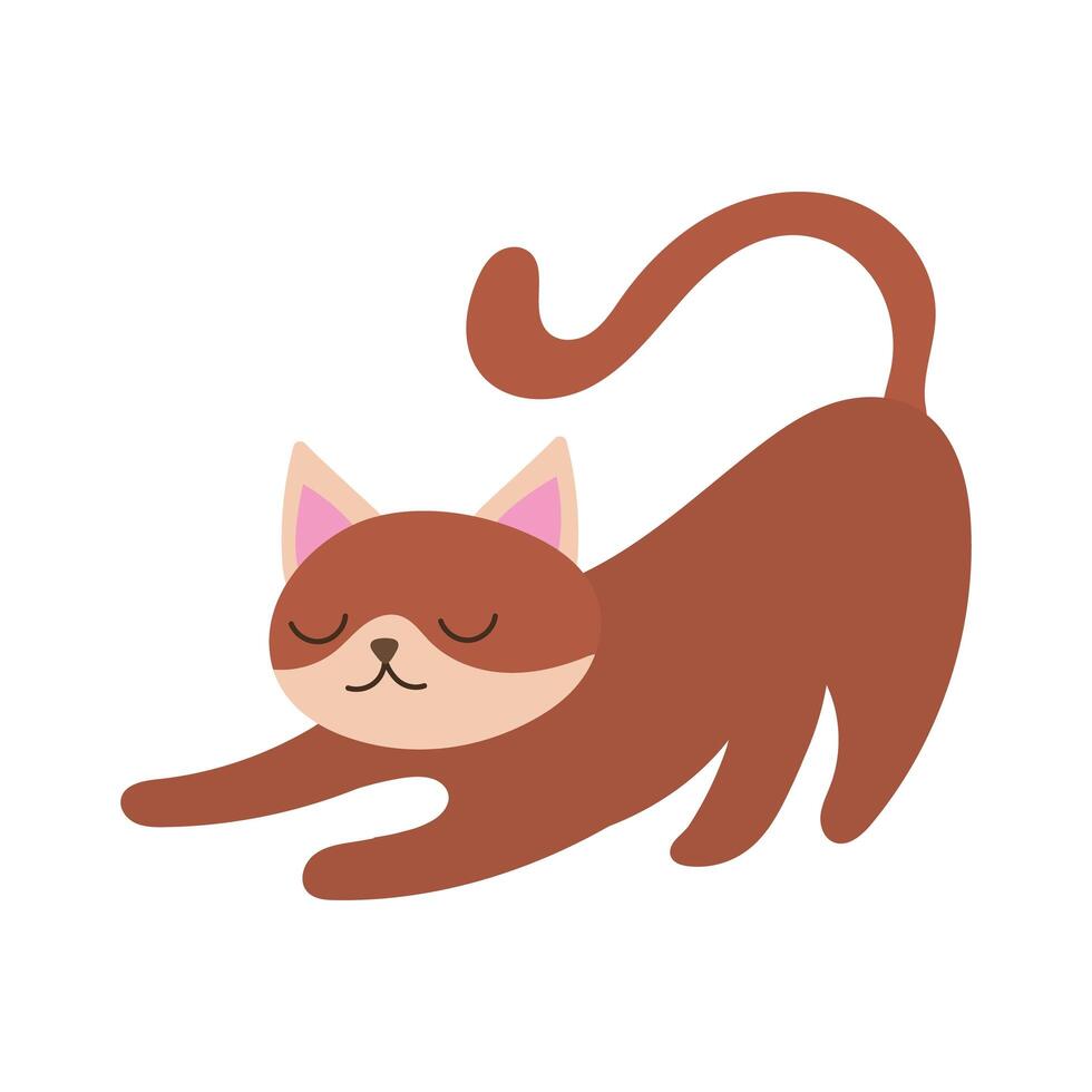 lindo gatito mascota mano dibujar icono de estilo vector