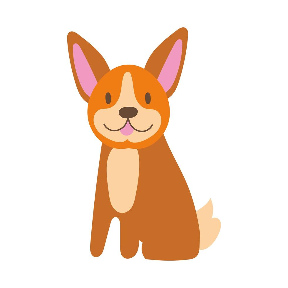 lindo perro mascota mano dibujar icono de estilo vector