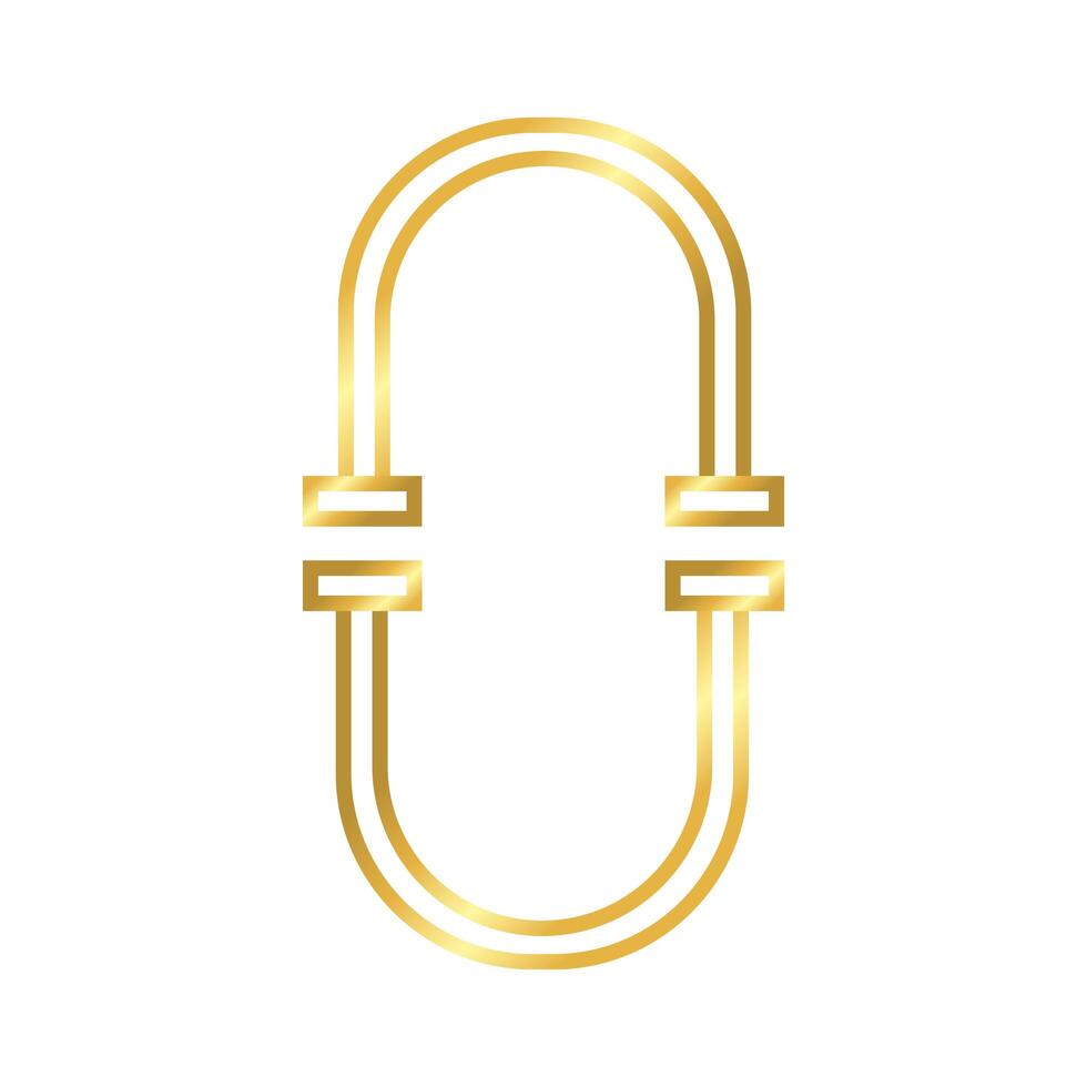 elegant archery frame decoration golden gradient style icon vector