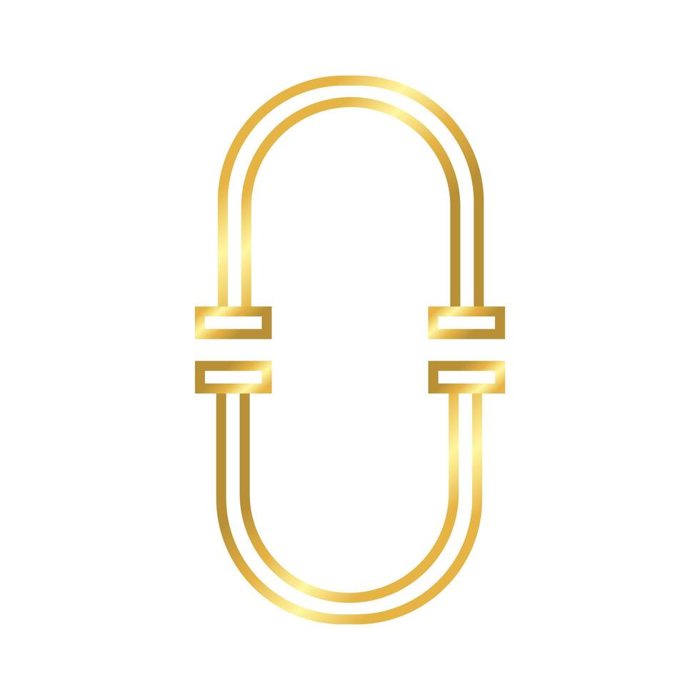 elegante marco de tiro con arco decoración icono de estilo degradado dorado vector